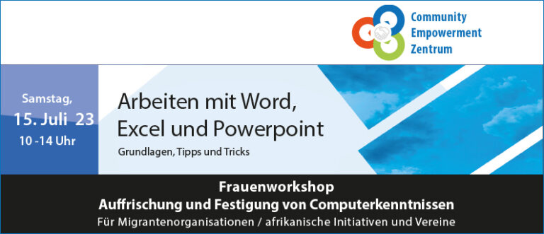 15.7. – Frauenworkshop – Word, Excel, PP – NARUD E.V.